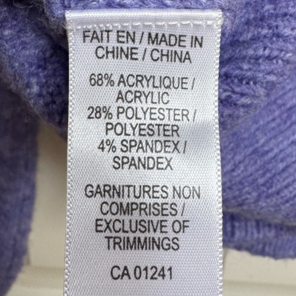 Twik Lavender Lilac Cable Knit Cardigan Acrylic Collared Button Up Size M - Picture 5 of 6